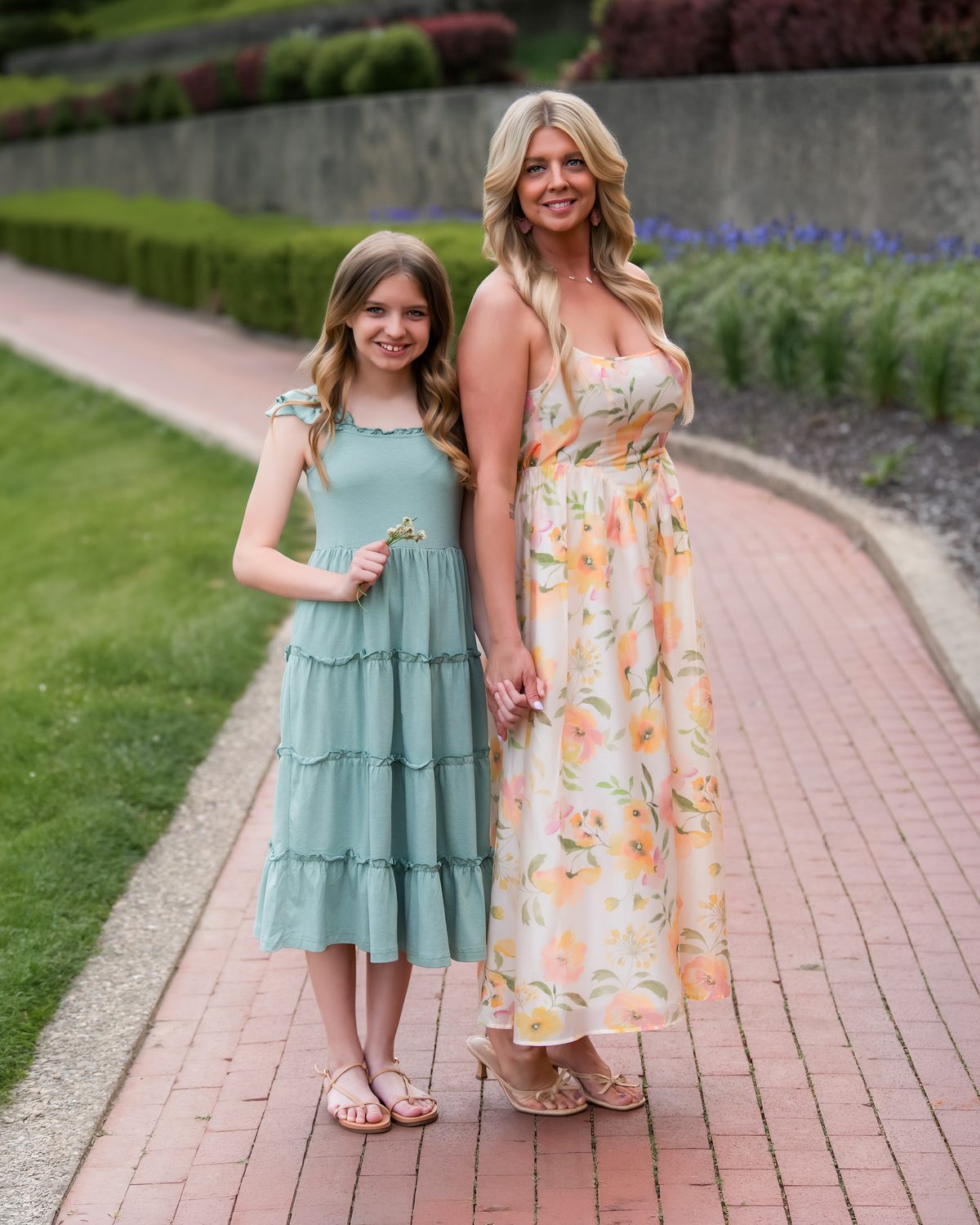 Mother and daughter family portrait